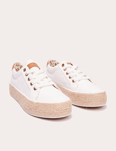Espadrilles plates ecru femme