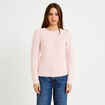 Pull manches longues brillant rose clair femme