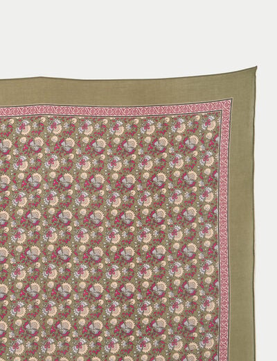 Foulard vert kaki femme