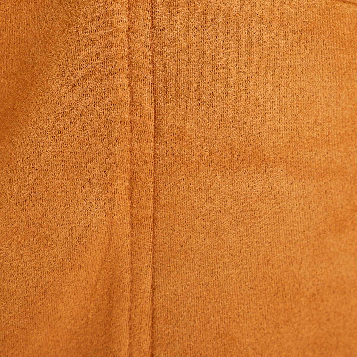 Jupe trapèze suédine camel femme
