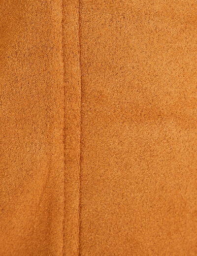 Jupe trapèze suédine camel femme