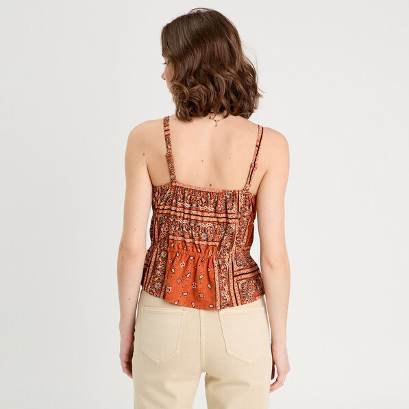 Débardeur bretelles fines terracotta femme