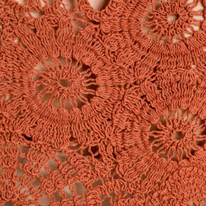 Pull ajouré effet crochet terracotta femme