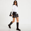 Jupe avec ceinture amovible gris femme