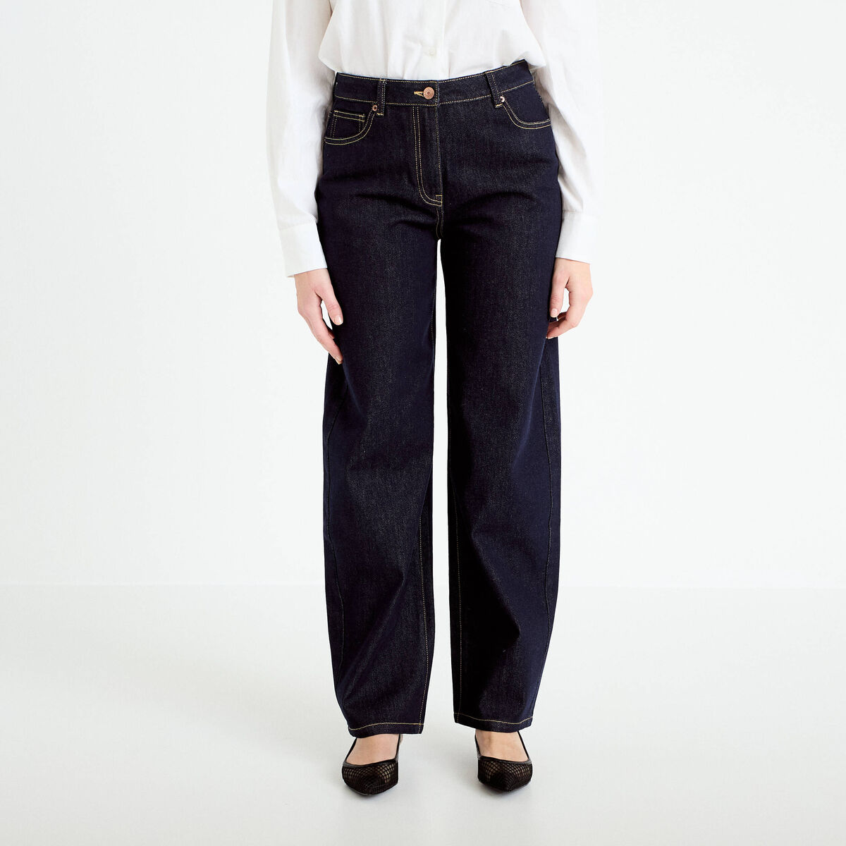 Jean boyfriend denim brut femme