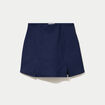 Jupe-short trap&egrave;ze taille haute denim brut femme