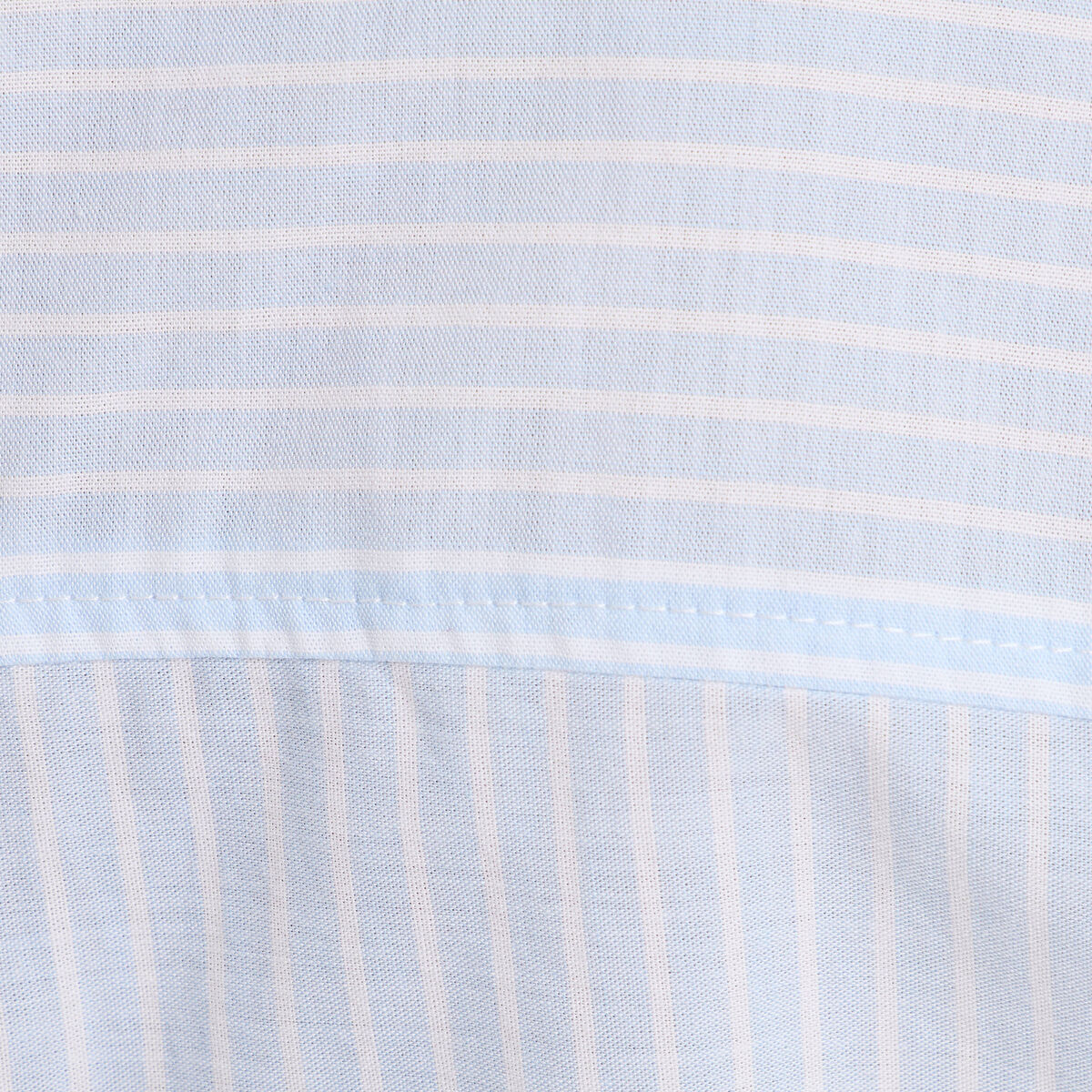 Chemise droite courte en coton bleu femme