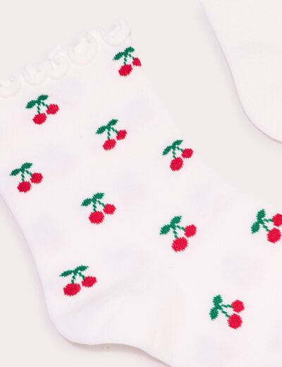 Lot 2 paires chaussettes ecru femme