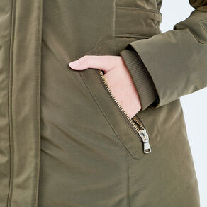 parka droite avec capuche vert kaki femme Parka droite avec capuche vert kaki femme