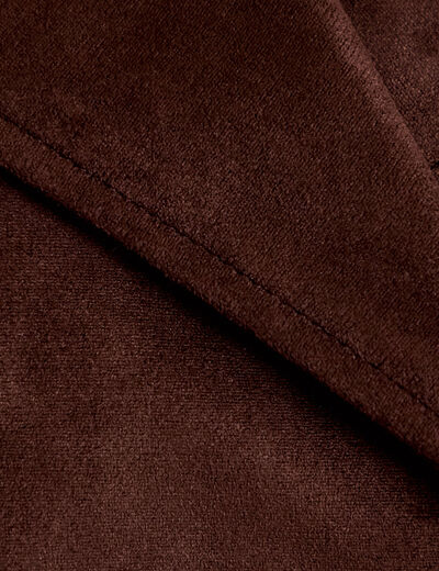 Trench droit manches longues aspect daim marron chocolat femme