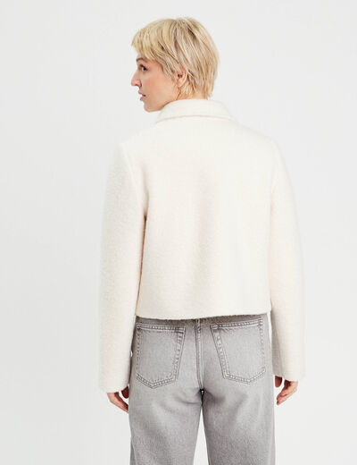 Veste droite boutonnée ecru femme