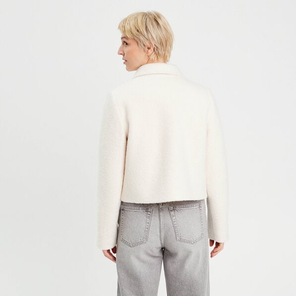 veste droite boutonnee ecru femme Veste droite boutonnée ecru femme