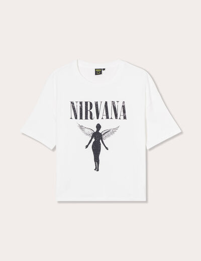 T-shirt col rond Nirvana ecru femme