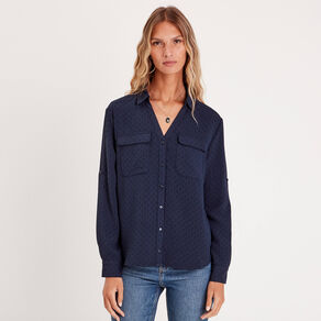 chemise manches longues bleu marine femme Chemise manches longues bleu marine femme