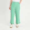 Pantalon large 7/8ème vert émeraude femme
