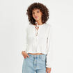 Blouse manches longues ecru femme