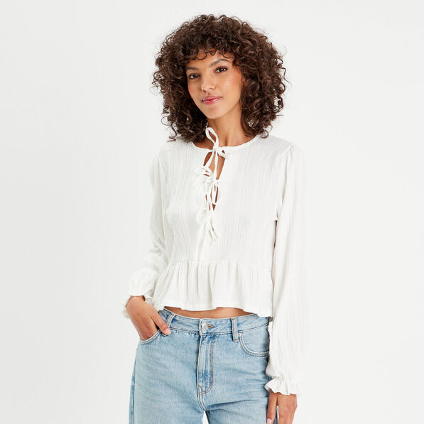blouse manches longues ecru femme Blouse manches longues ecru femme