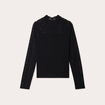 T-shirt col montant noir femme