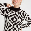 Robe pull droite col montant blanc femme