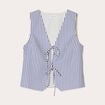 Gilet sans manches noeuds bleu marine femme