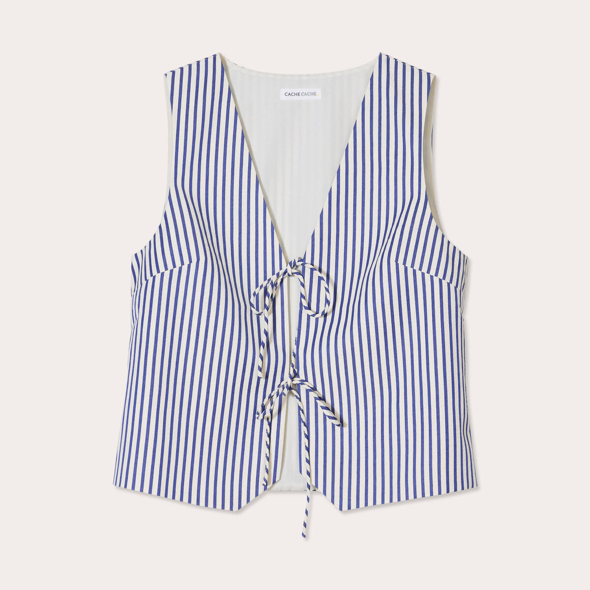 Gilet sans manches noeuds bleu marine femme