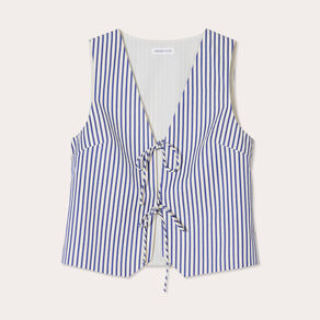 Gilet sans manches noeuds bleu marine femme