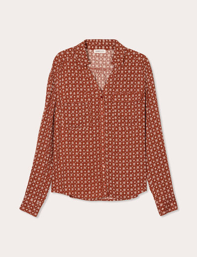 Chemise manches longues rouge femme