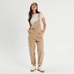 Salopette droite en jean sable femme