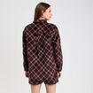 Chemise oversize en velours marron chocolat femme