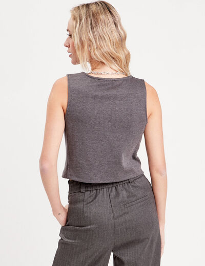 Veston sans manches gris clair femme
