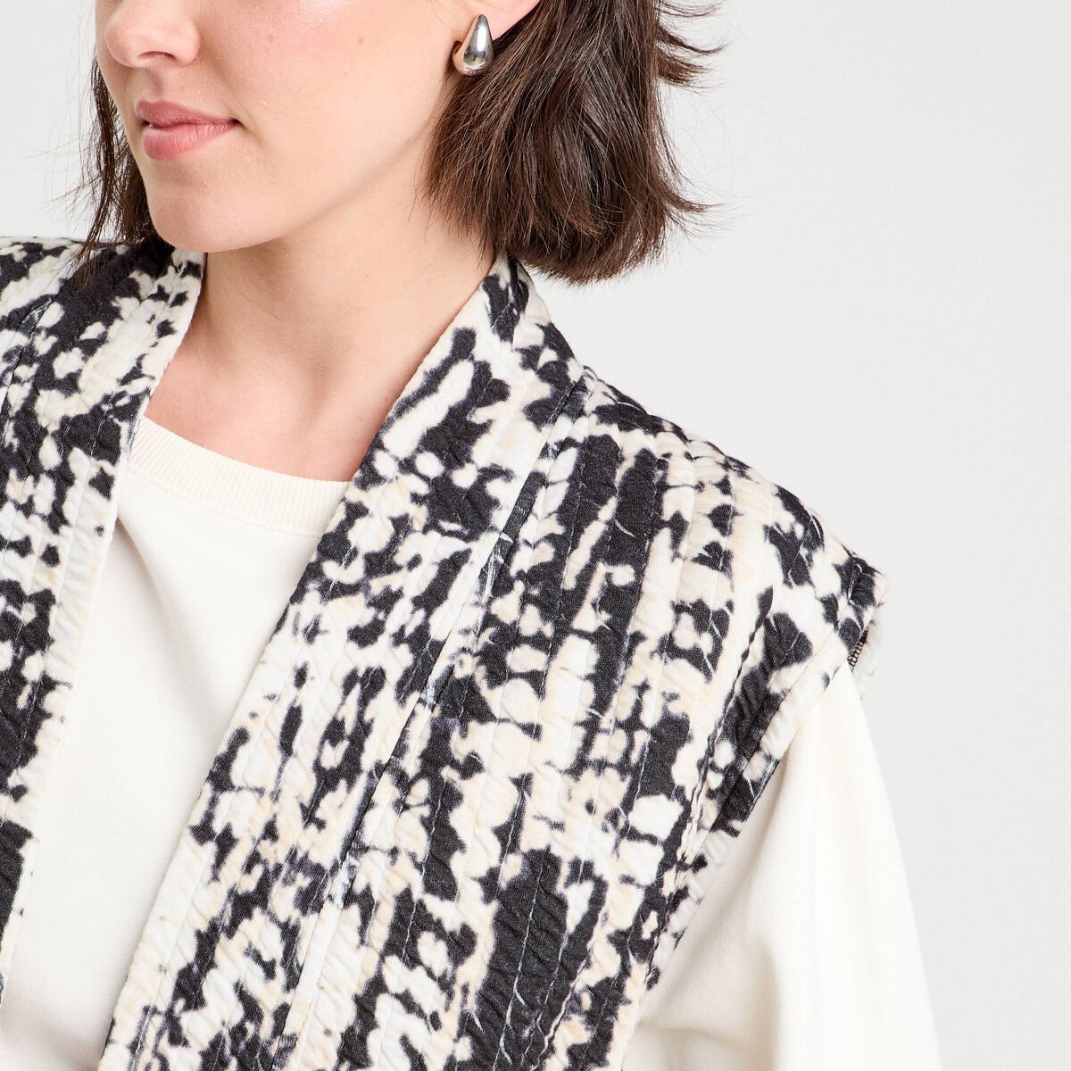 Gilet matelassé sans manches noir femme