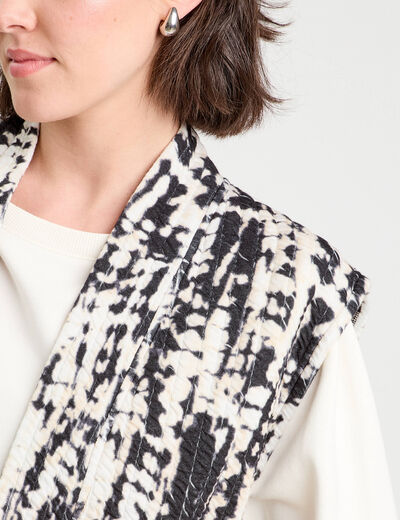 Gilet matelassé sans manches noir femme