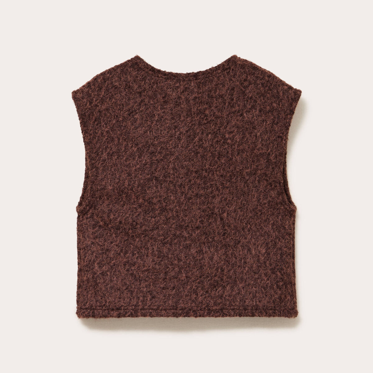 Gilet sans manches effet polaire marron clair femme