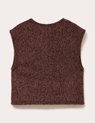 Gilet sans manches effet polaire marron clair femme