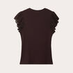 T-shirt manches courtes côtelé marron foncé femme