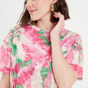 T-shirt manches courtes rose fushia femme