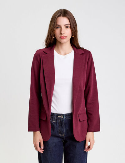 Veste blazer cintrée bordeaux femme
