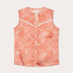 Blouse sans manches satin orange femme