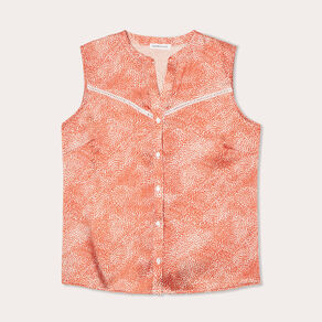 blouse sans manches satin orange femme Blouse sans manches satin orange femme