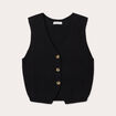 Gilet sans manches col en V noir femme