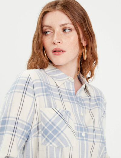 Chemise manches longues blanc femme
