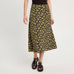 Jupe midi droite boutonnée noir femme