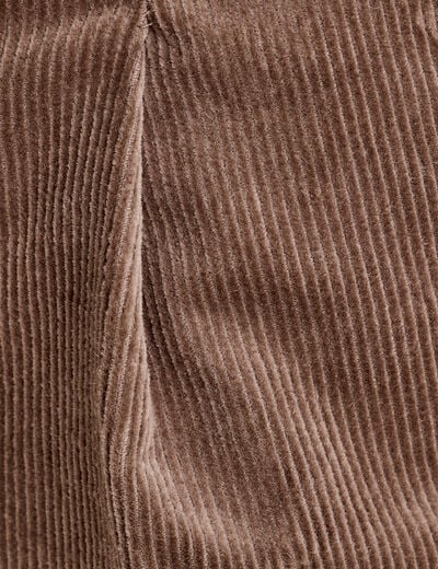 Short paperbag velours taupe femme