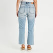Jeans droit taille haute denim double stone femme