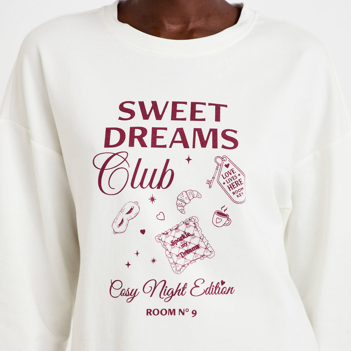 Pyjama manches longues bleu femme