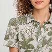 Robe chemise évasée vert femme