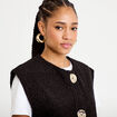 Gilet sans manches effet polaire noir femme