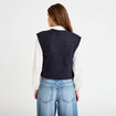 Gilet sans manches effet polaire bleu marine femme