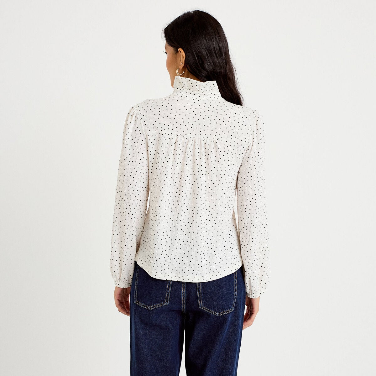 Blouse manches longues blanc femme