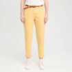 Pantalon chino 7/8ème jaune clair femme